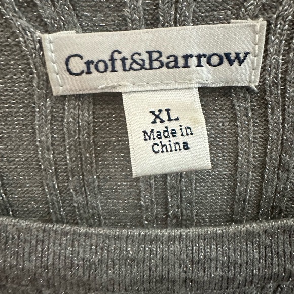 Croft & Barrow Silver Metallic Sweater. - Picture 6 of 7